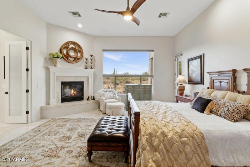 Primary bedroom with fireplace