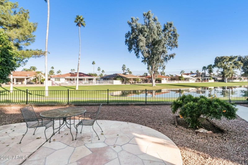 Back patio lake views