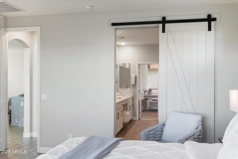 Barn Door at Primary Bedroom