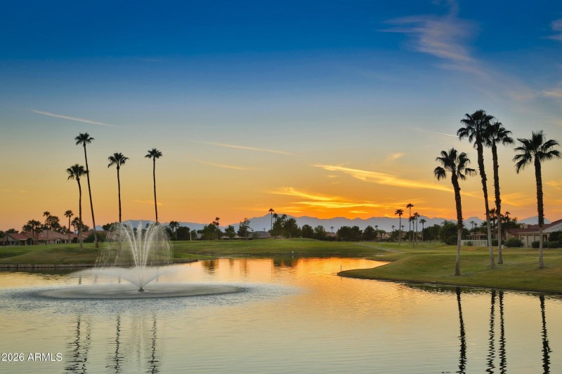 Oakwood Sunset off Patio of Stone & Barr