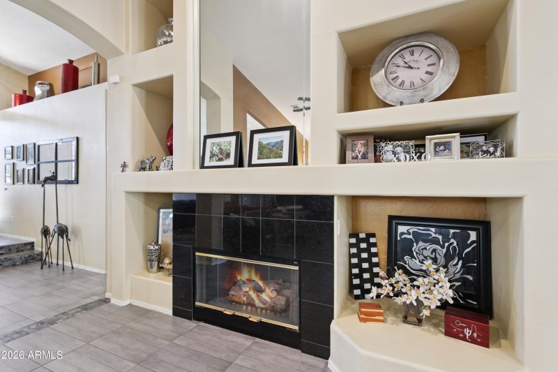 Dining room fireplace