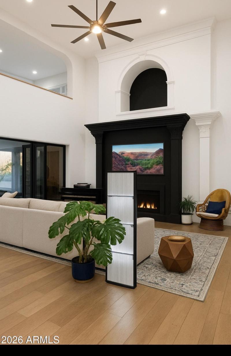 Paint fireplace wall black