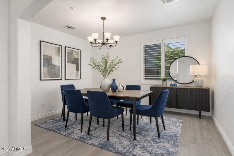 Dining Room with Blue