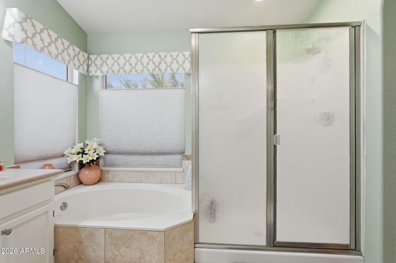 Separate tub & walk-in shower