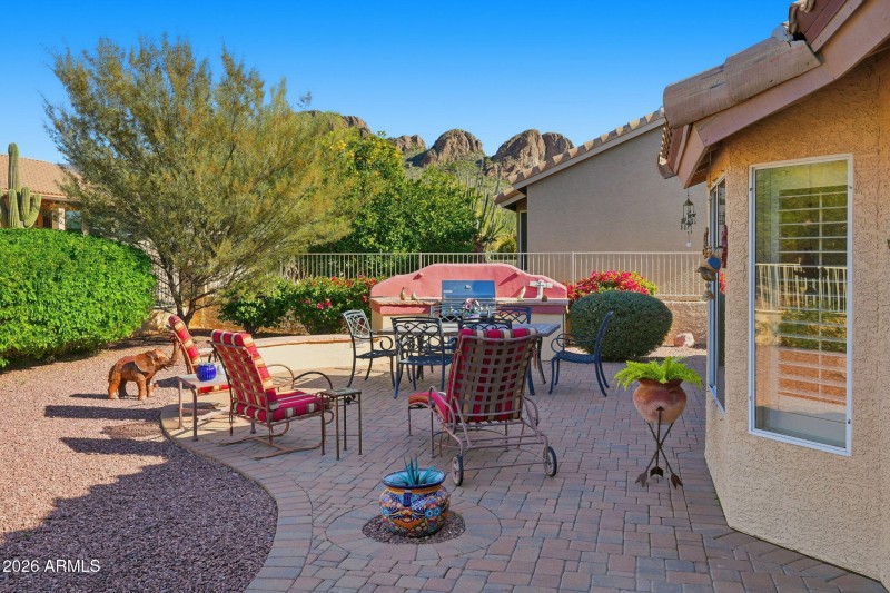 Backyard with small view of Dinosaur Mnt