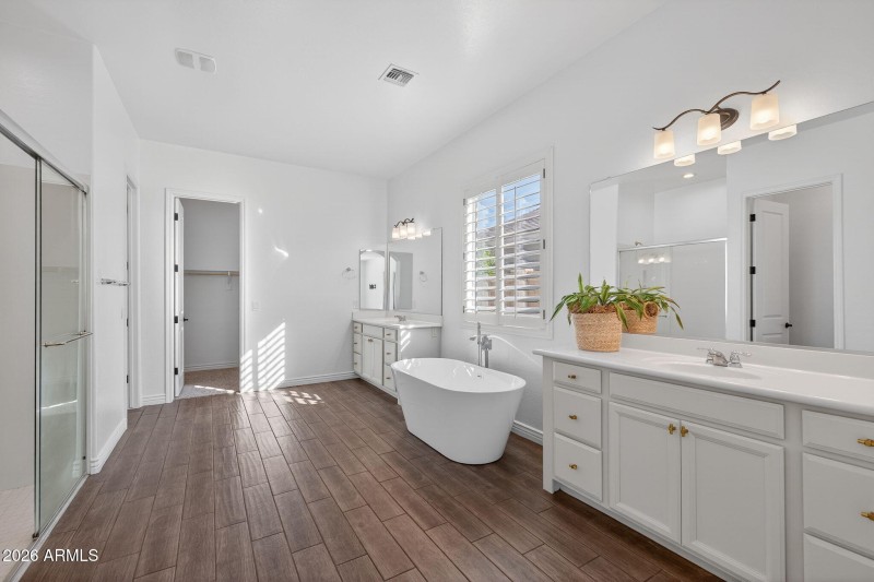 Primary bathroom with new tub