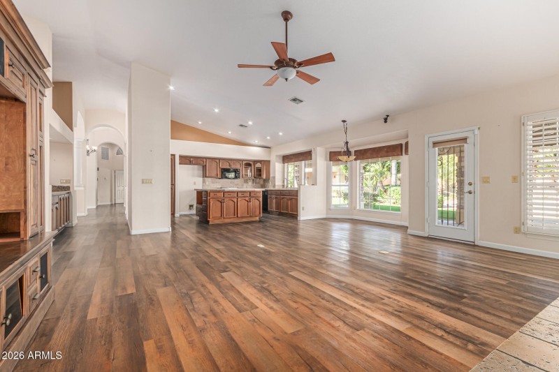 Open concept kitchen and family room