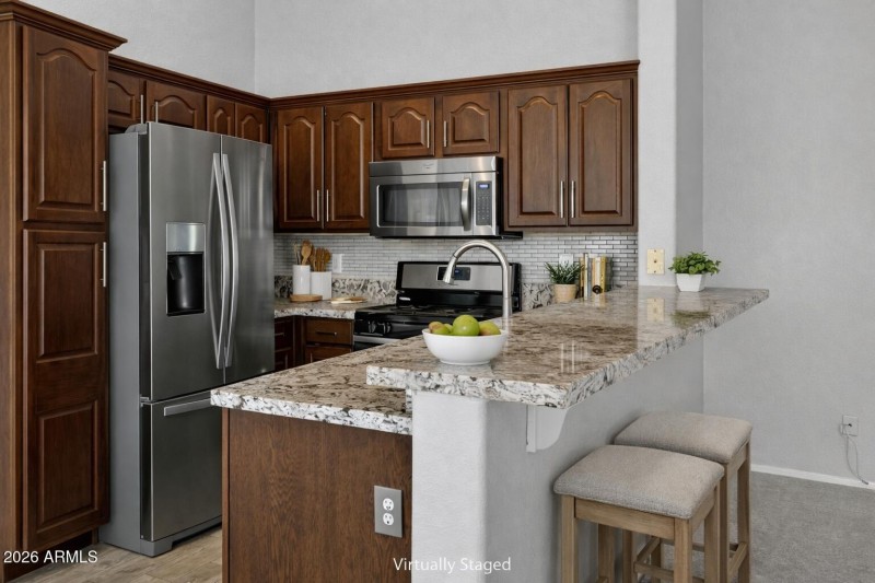 Vaulted ceilings and gas stove