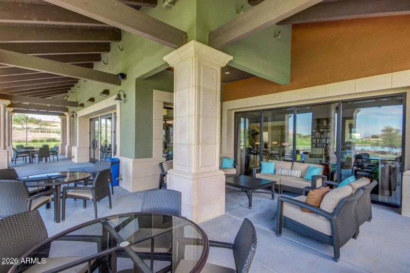 back patio at village center