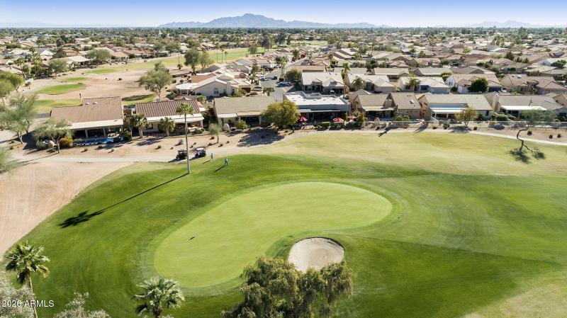 Aerial Back view - home on green