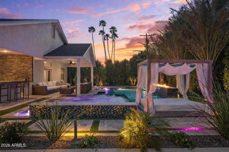 Back yard - pool - twilight 1