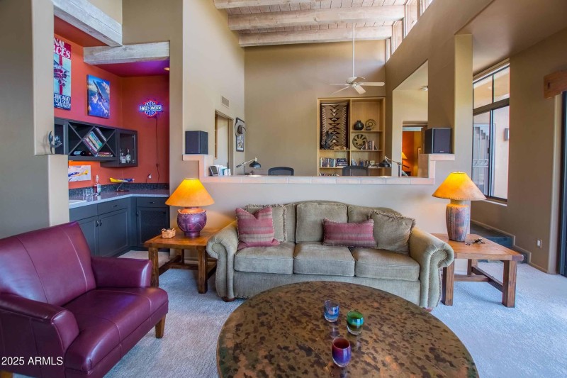 Main Great room area with office and bar