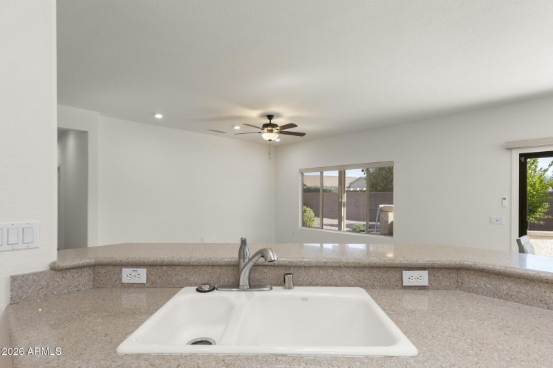 View of Living Area from Kitchen Island
