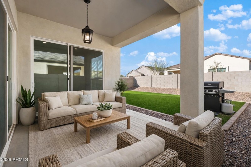 Virtually staged patio
