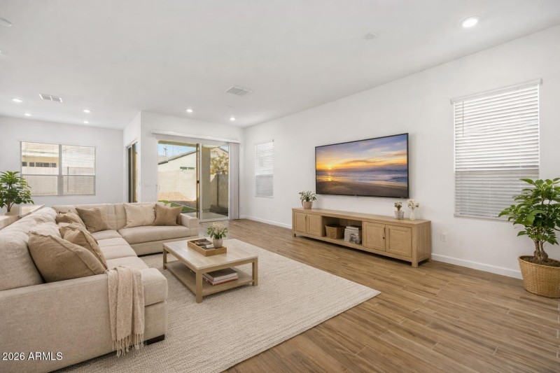 Virtually staged family room