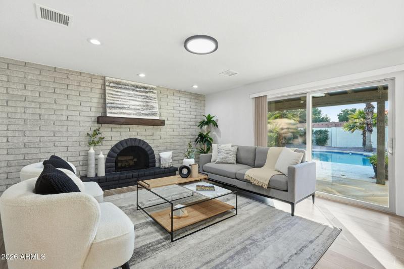 Family Room with backyard slider