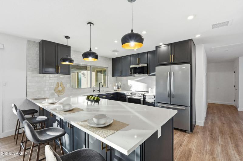 Beautiful kitchen with seating