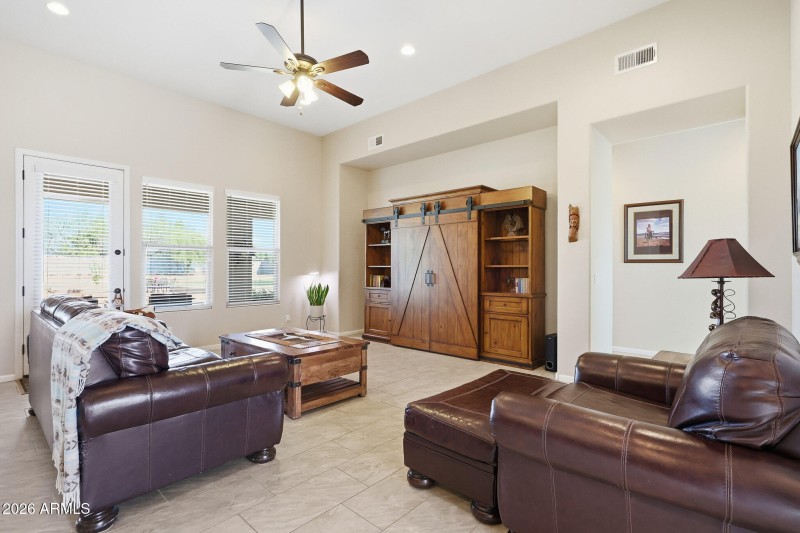 View of the mountain through front door