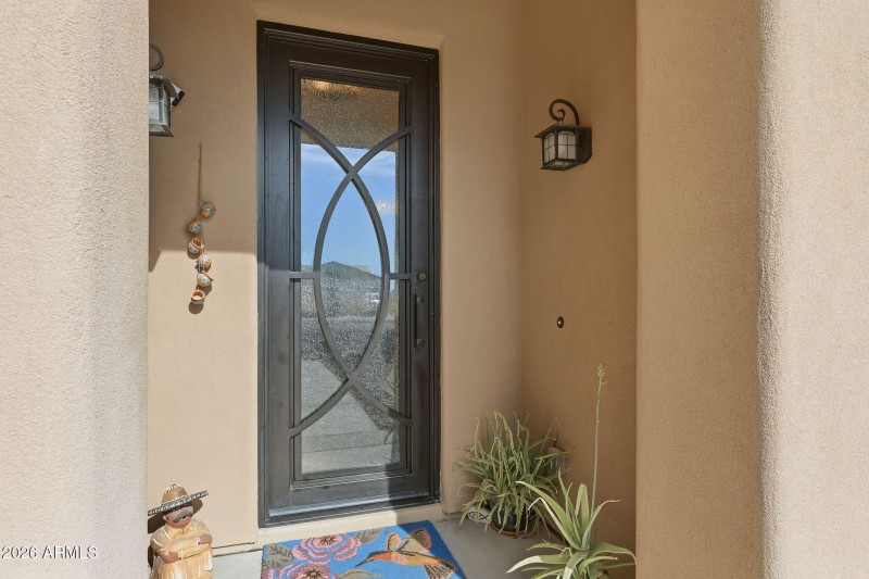 Steel door and glass opens