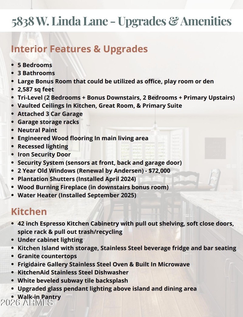 Upgrades & Amenities