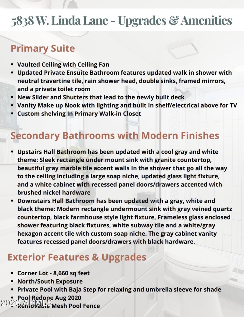 Upgrades & Amenities