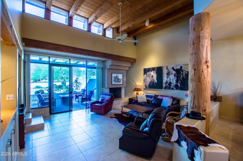 great room with runway views