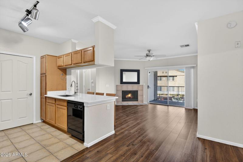 Kitchen opens to Living/Great Room