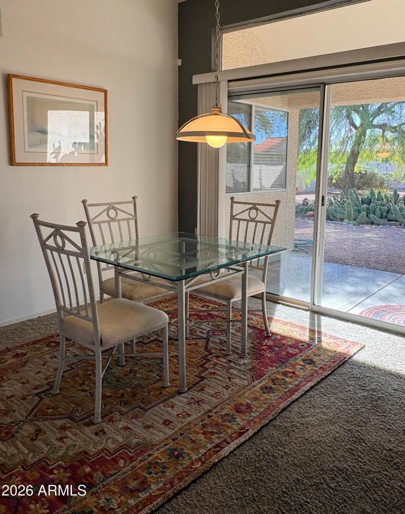 Elmhurst dining with back yard views