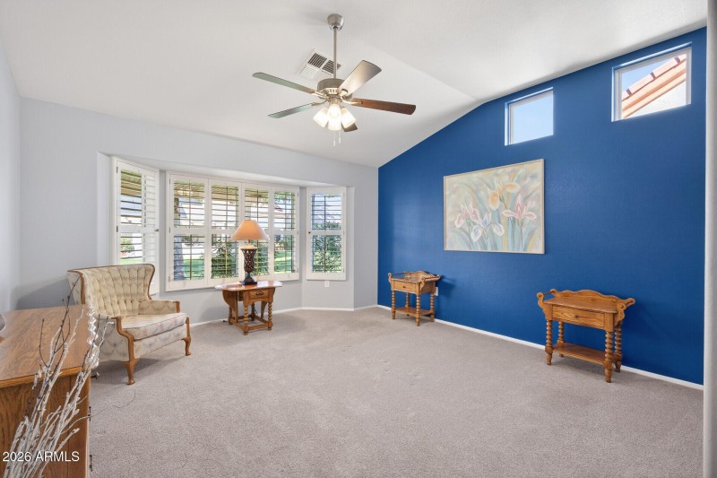 Primary Bedroom towards Grassy Backyard