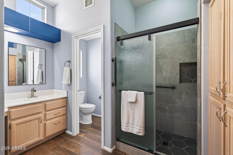 Primary Bath WC and Newer Shower