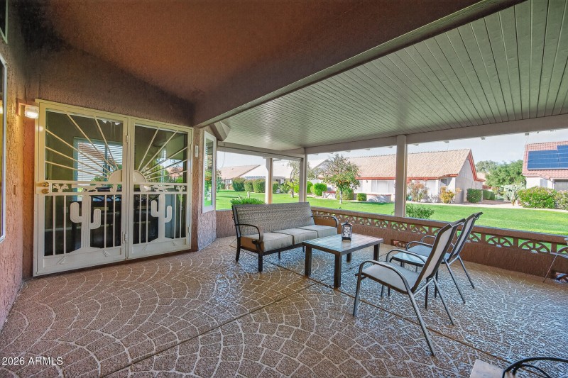 Extended back patio towards slider