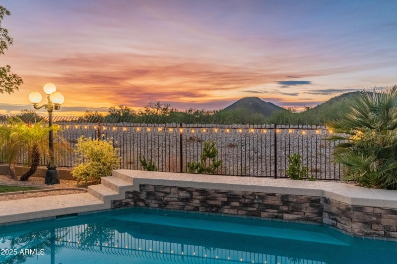 sunset pool beautiful