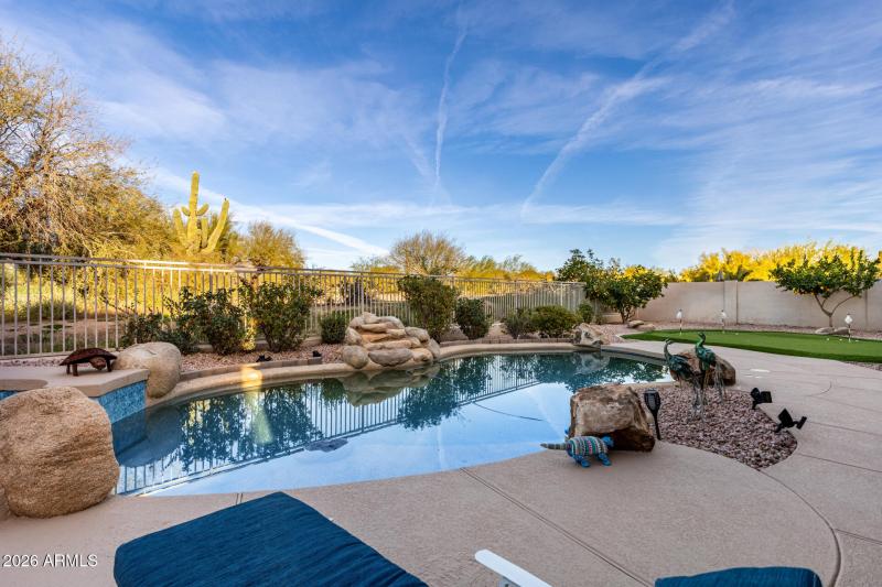 Pool with mountain views