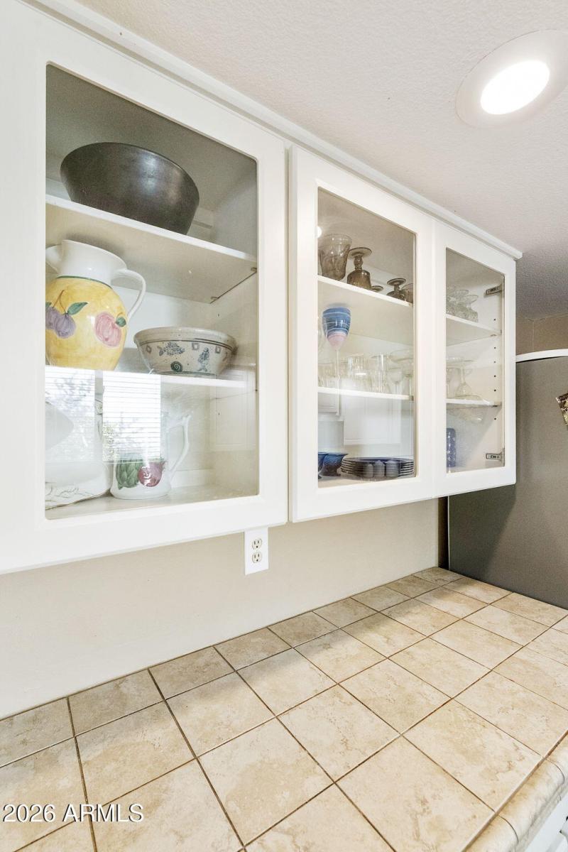 Kitchen cabinets with glass doors