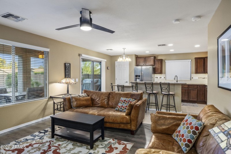 Living Room, Kitchen