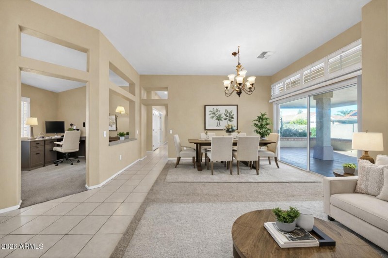 VIRTUALLY STAGED-LIVING/DINING/OFFICE