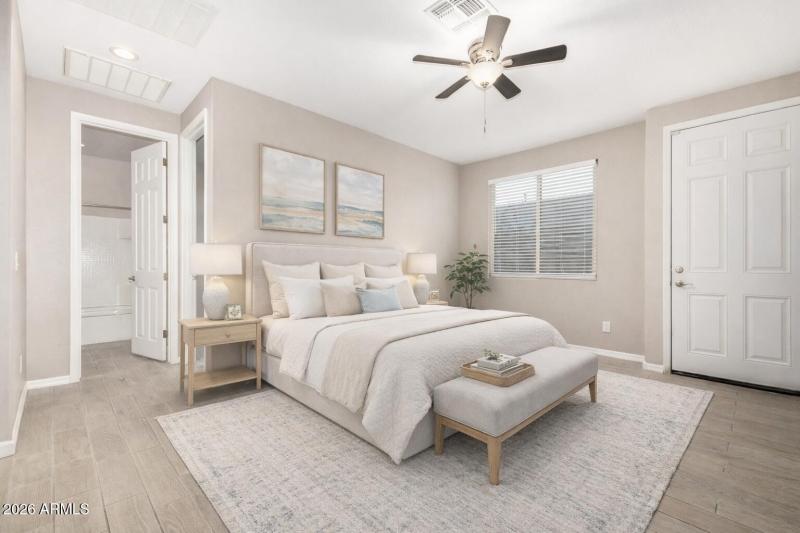 Virtually staged bedroom