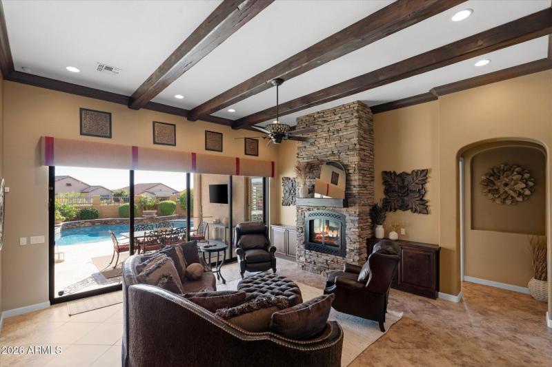 Faux wood beam accents