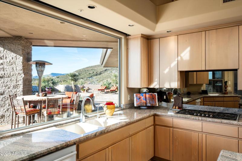 Kitchen view to patio