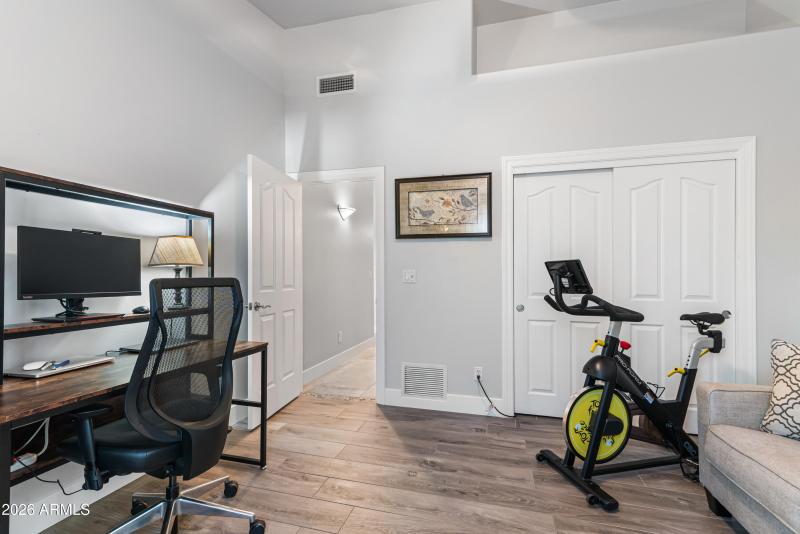 Exercise or workout bedroom