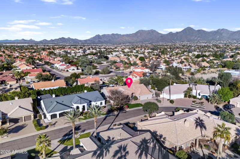 Drone photo showing property placement