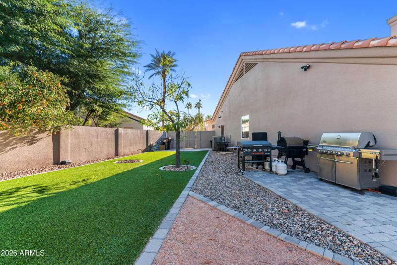 Artificial turf side yard