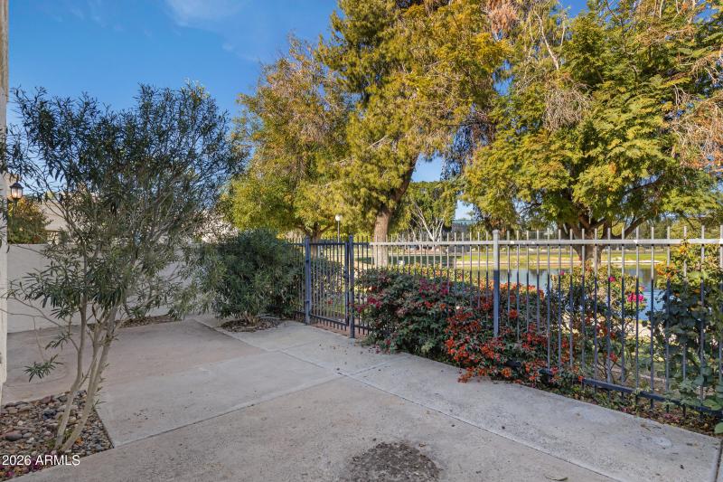 Large north facing back patio
