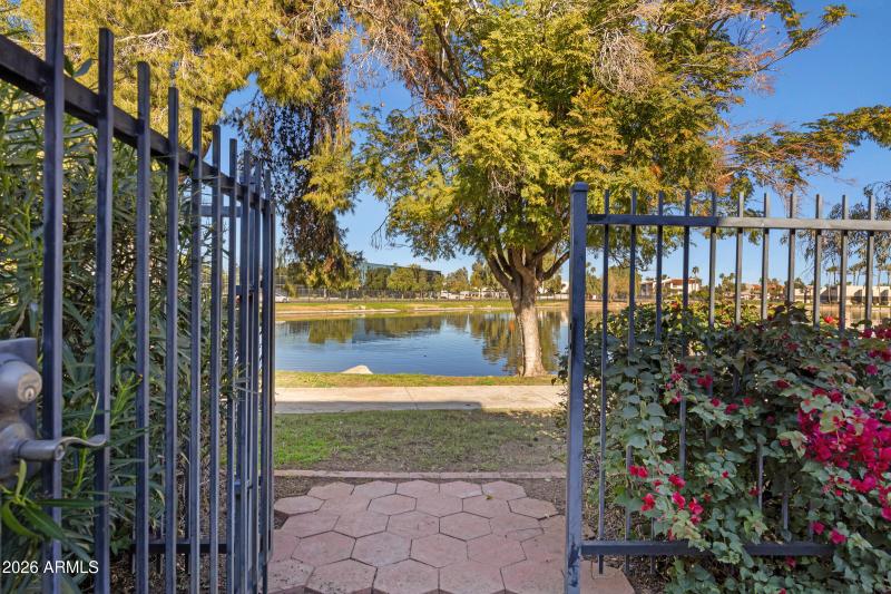 Lake view from back patio gate