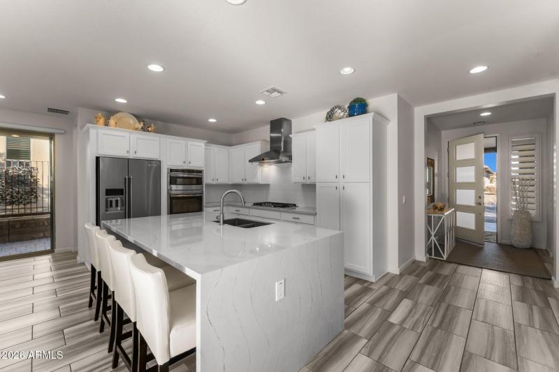 Waterfall granite island