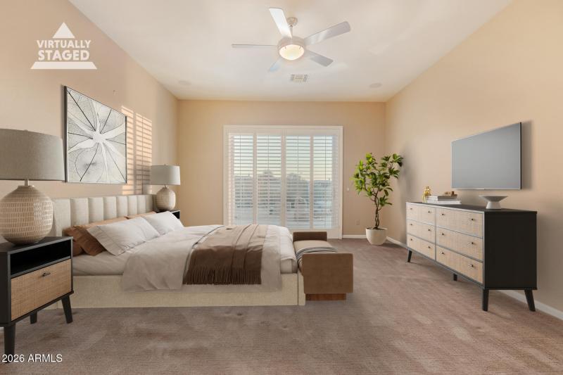 Virtually Staged Primary Bedroom