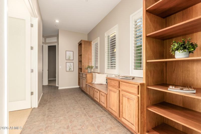 Storage and bench in Hallway