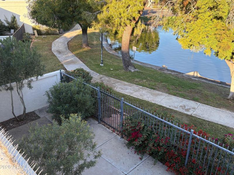 Walking path around the lake