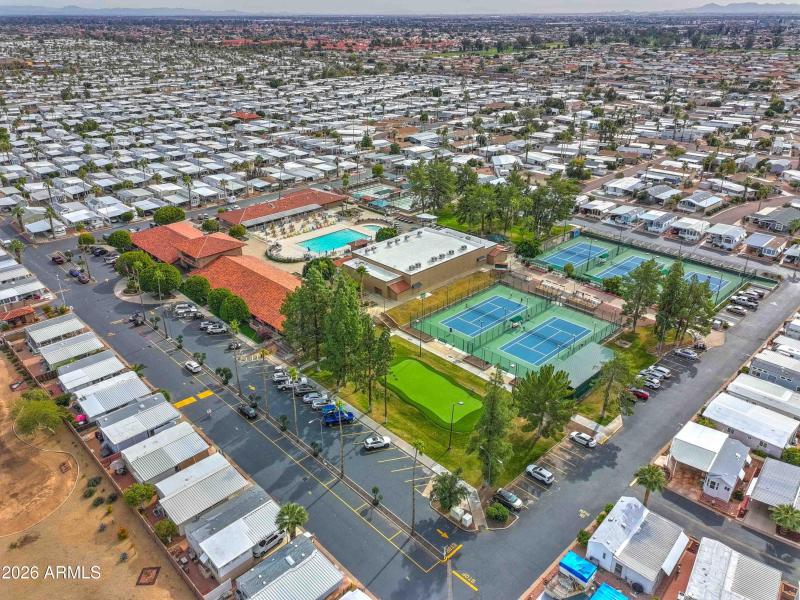 Tennis courts and putting green