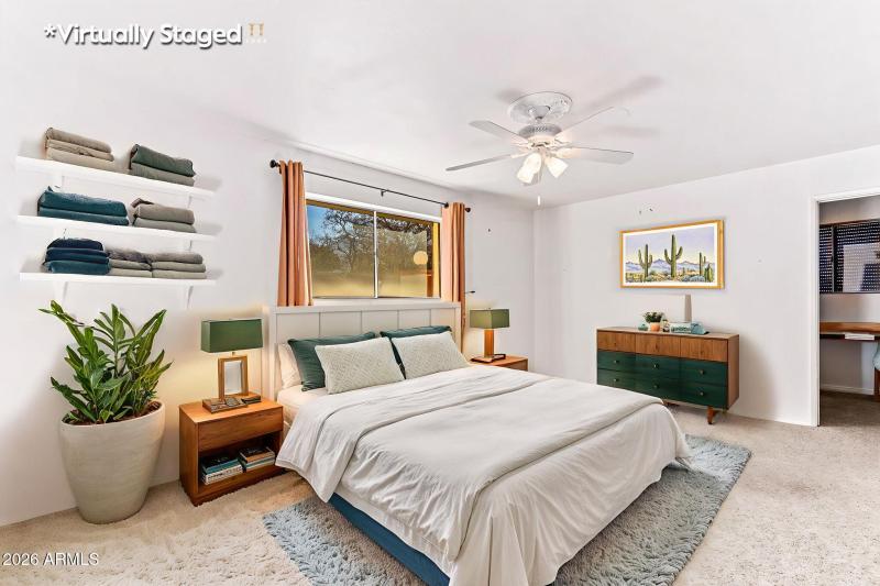 Digital Stagged Primary bedroom